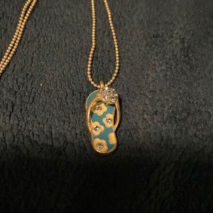 Flip flop silver necklace